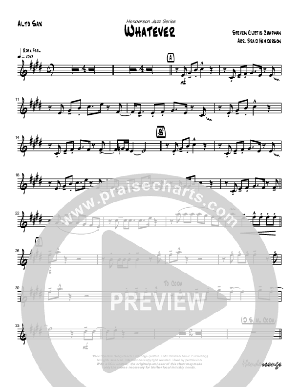 Whatever Alto Sax (Brad Henderson)