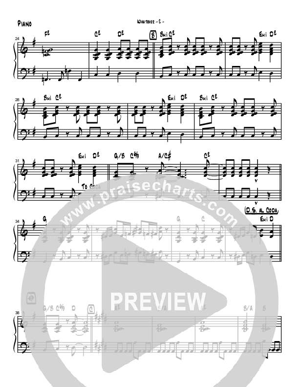 Whatever Piano Sheet (Brad Henderson)