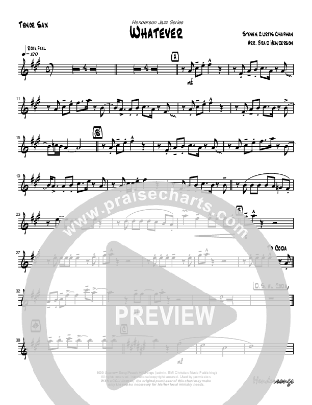Whatever Tenor Sax 2 (Brad Henderson)
