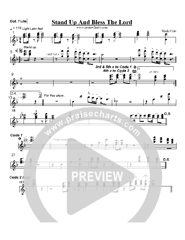 Stand Up and Bless the Lord Flute (Mark Cole)