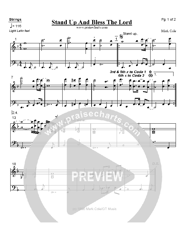 Stand Up and Bless the Lord Strings (Mark Cole)