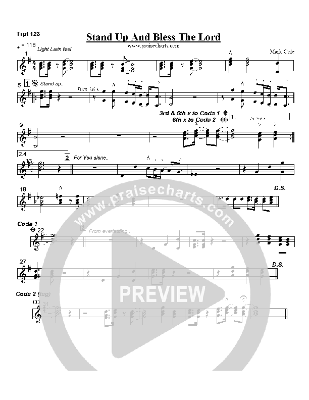 Stand Up and Bless the Lord Trumpet 1/2/3 (Mark Cole)