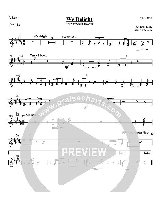 We Delight Alto Sax (Joshua Moore)