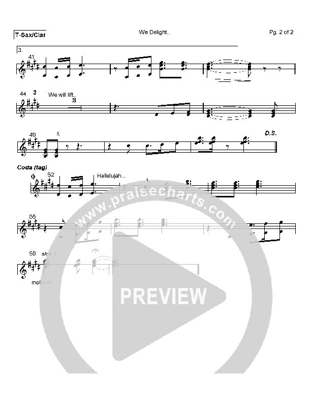 We Delight Tenor Sax/Clarinet (Joshua Moore)