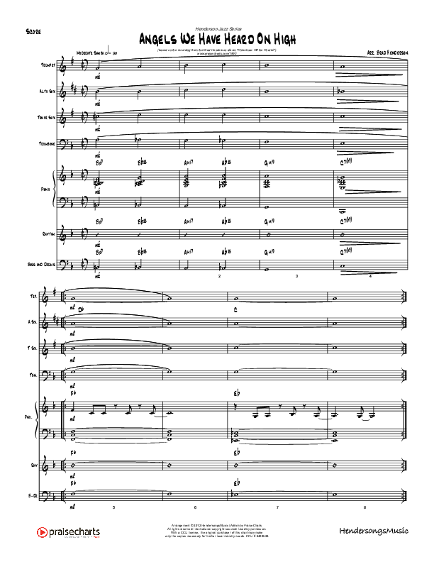 Angels We Have Heard On High (Gloria's Samba) (Instrumental) Conductor's Score (Brad Henderson)
