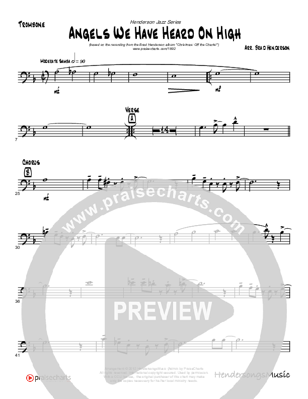Angels We Have Heard On High (Gloria's Samba) (Instrumental) Trombone (Brad Henderson)