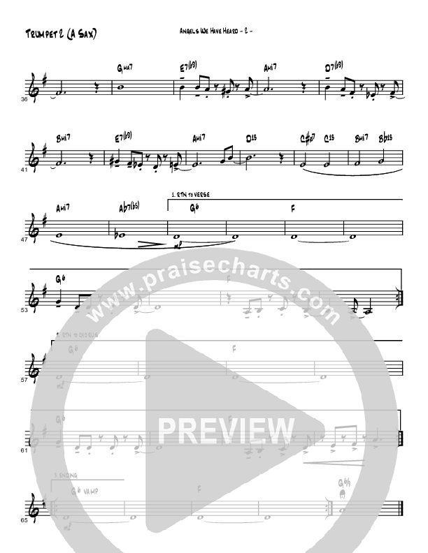 Angels We Have Heard On High (Gloria's Samba) (Instrumental) Trumpet 2 (Brad Henderson)