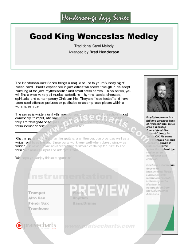 Good King Wenceslas (Instrumental) Cover Sheet (Brad Henderson)