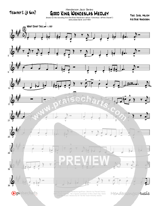 Good King Wenceslas (Instrumental) Trumpet 2 (Brad Henderson)
