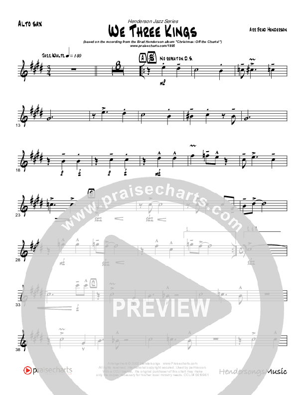 We Three Kings (Instrumental) Alto Sax (Brad Henderson)