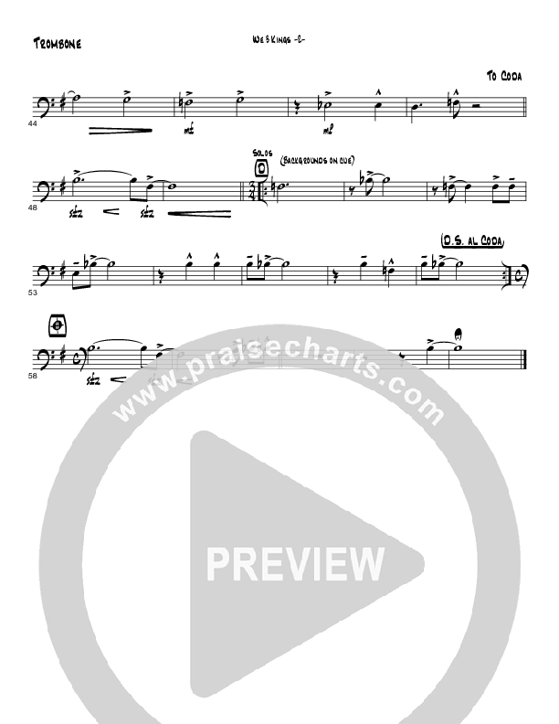 We Three Kings (Instrumental) Trombone (Brad Henderson)