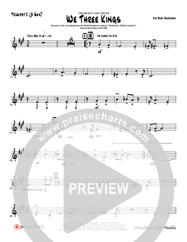 We Three Kings (Instrumental) Trumpet 2 (Brad Henderson)