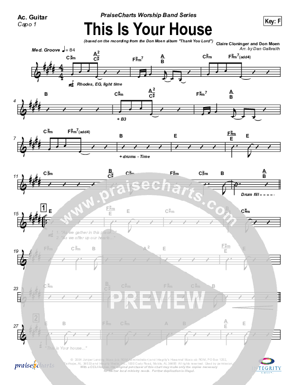 This Is Your House Acoustic Guitar (Don Moen)