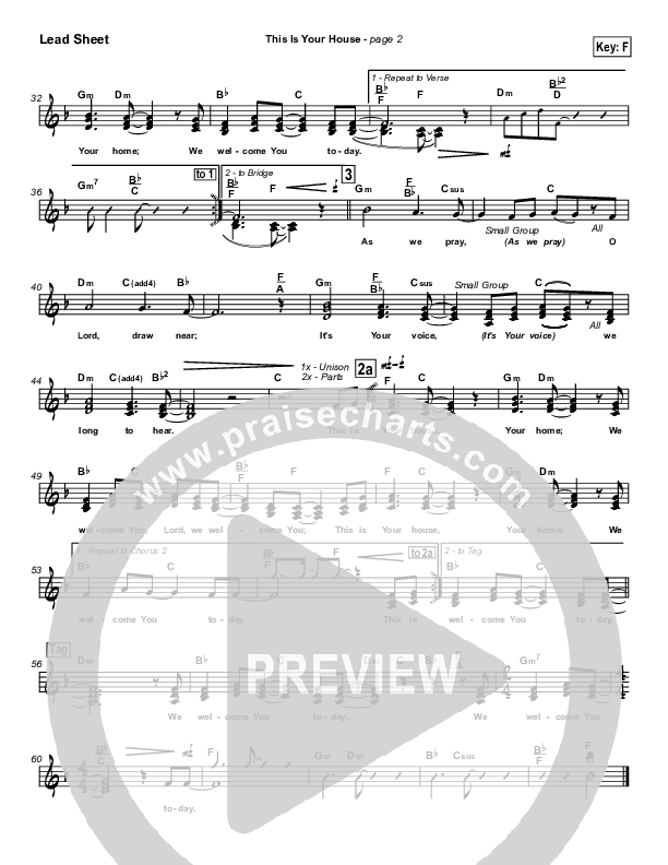 This Is Your House Lead Sheet (SAT) (Don Moen)