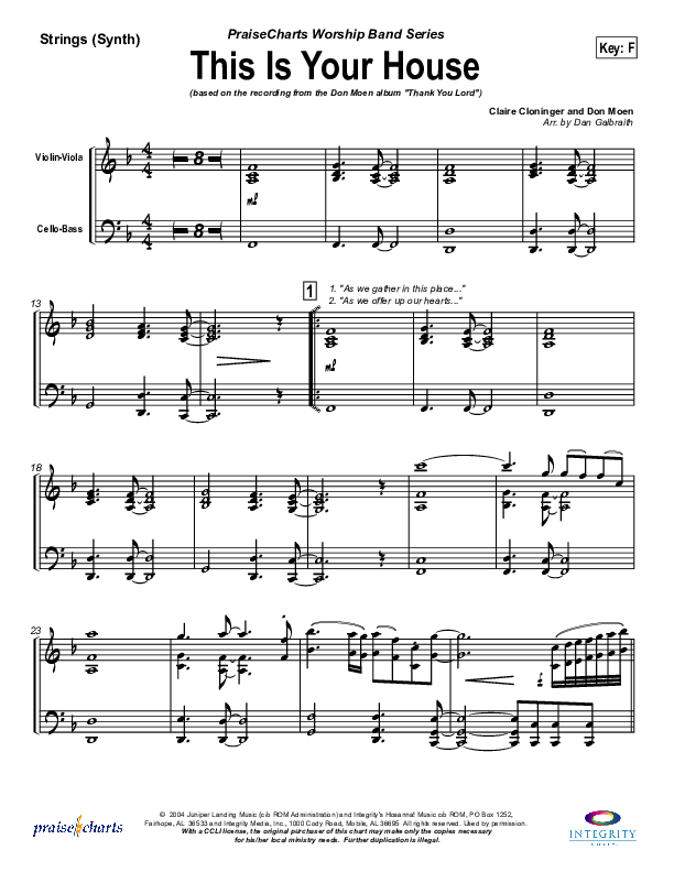 This Is Your House Synth Strings (Don Moen)