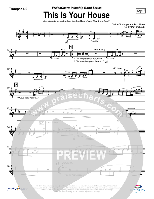 This Is Your House Brass Pack (Don Moen)