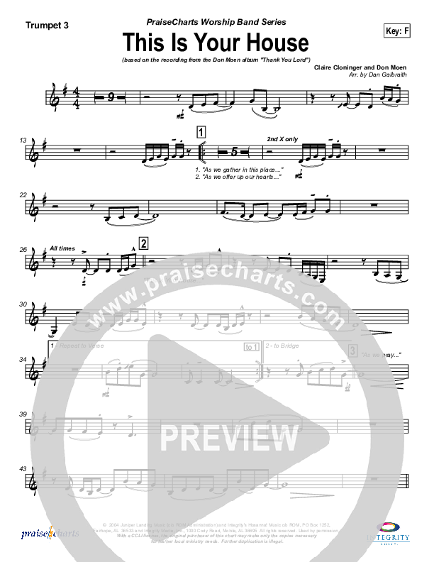 This Is Your House Trumpet 3 (Don Moen)