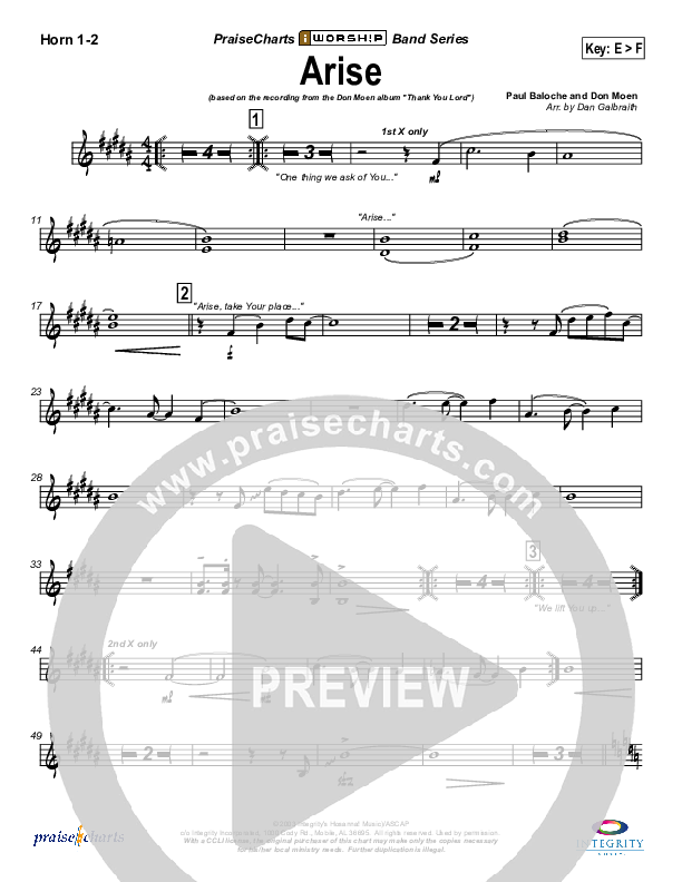 Arise French Horn 1/2 (Don Moen)