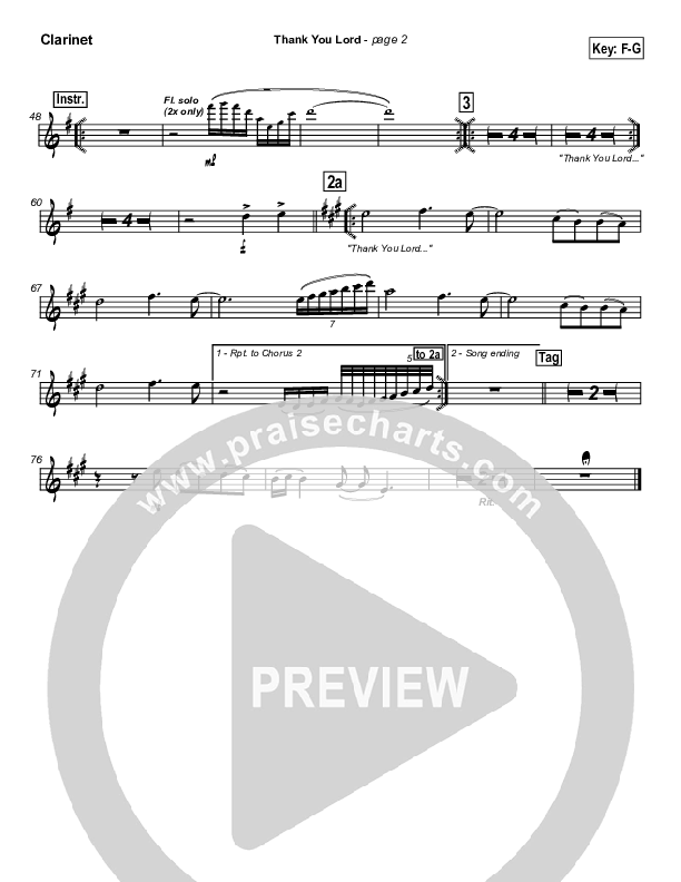 Thank You Lord Clarinet (Don Moen)