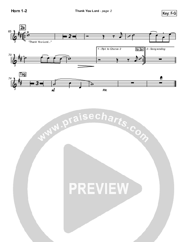 Thank You Lord Brass Pack (Don Moen)