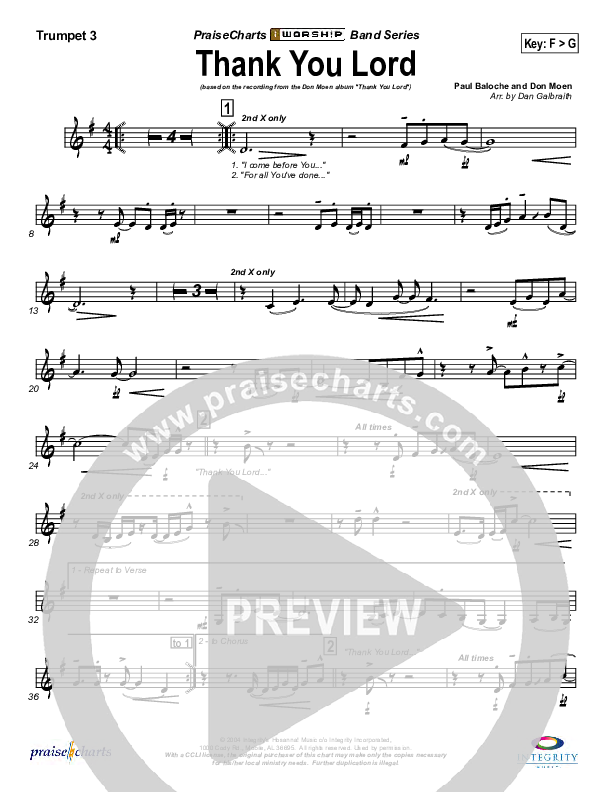 Thank You Lord Trumpet 3 (Don Moen)