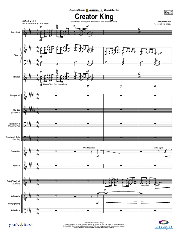 Creator King Conductor's Score (Don Moen)