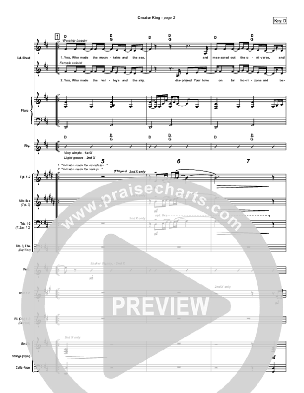 Creator King Conductor's Score (Don Moen)