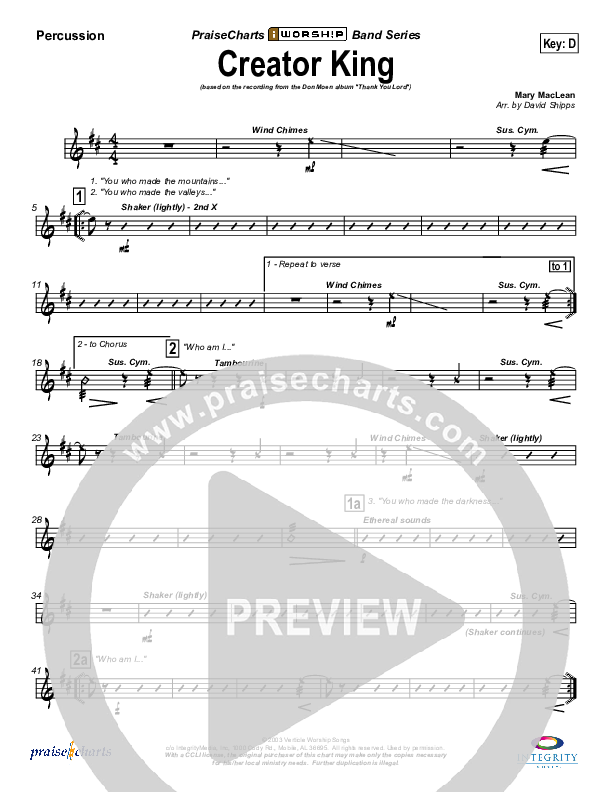 Creator King Percussion (Don Moen)