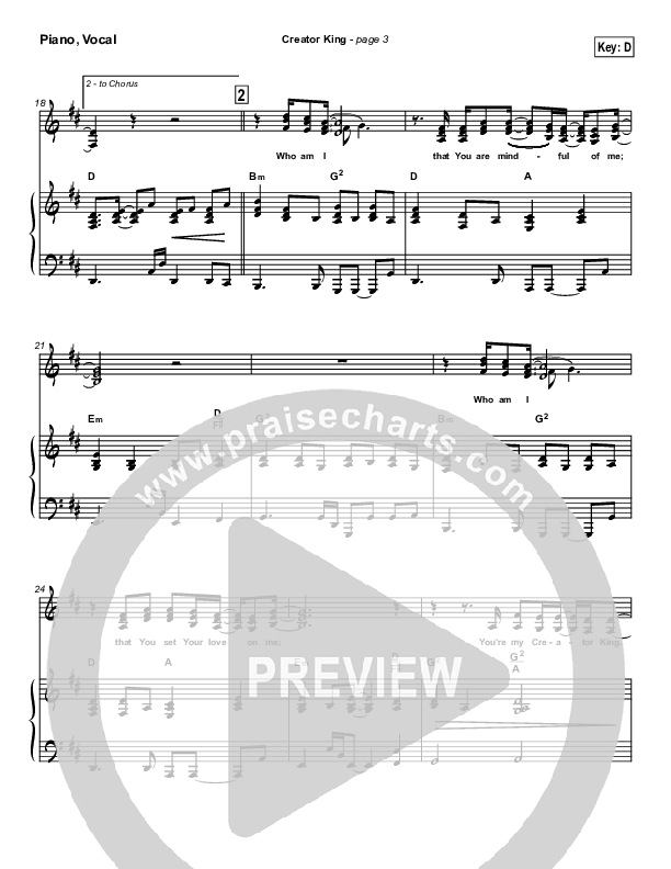 Creator King Piano/Vocal & Lead (Don Moen)