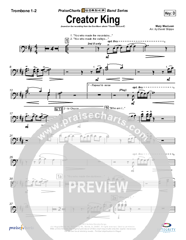 Creator King Trombone 1/2 (Don Moen)