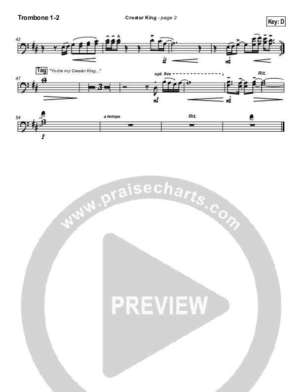 Creator King Trombone 1/2 (Don Moen)