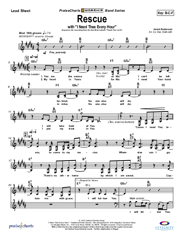 Rescue Lead Sheet (SAT) (Don Moen)