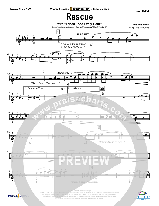 Rescue Tenor Sax 1/2 (Don Moen)