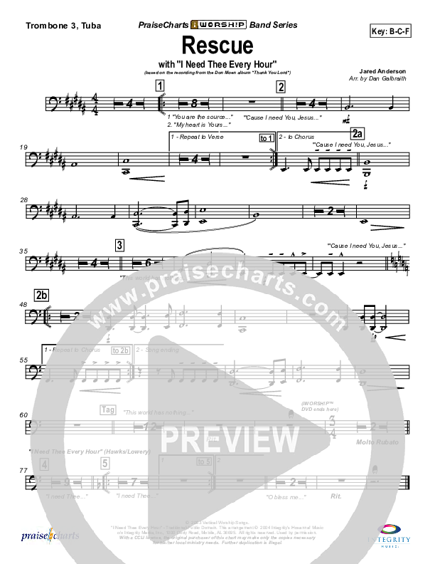 Rescue Trombone 3/Tuba (Don Moen)