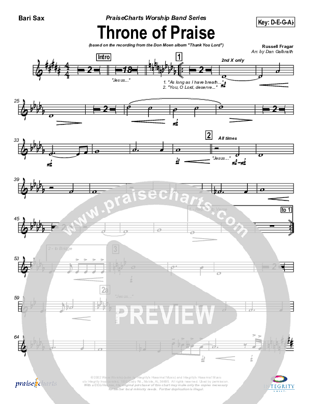 Throne of Praise Bari Sax (Russell Fragar)