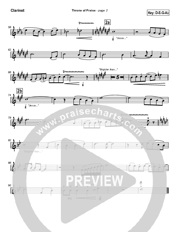 Throne of Praise Clarinet (Russell Fragar)