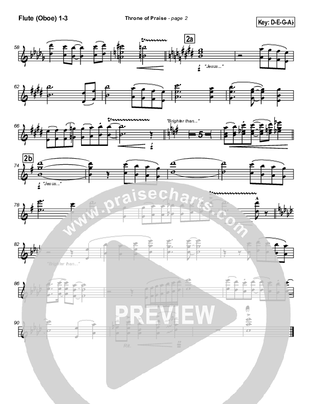 Throne of Praise Flute/Oboe 1/2/3 (Russell Fragar)