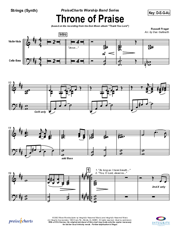 Throne of Praise Synth Strings (Russell Fragar)