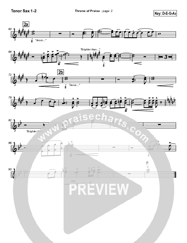 Throne of Praise Tenor Sax 1/2 (Russell Fragar)