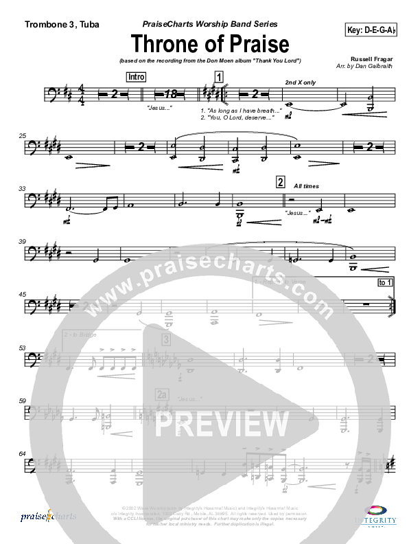 Throne of Praise Trombone 3/Tuba (Russell Fragar)