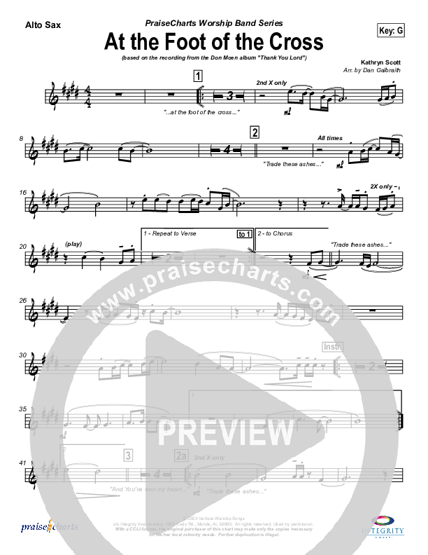 At The Foot Of The Cross Alto Sax (Don Moen)