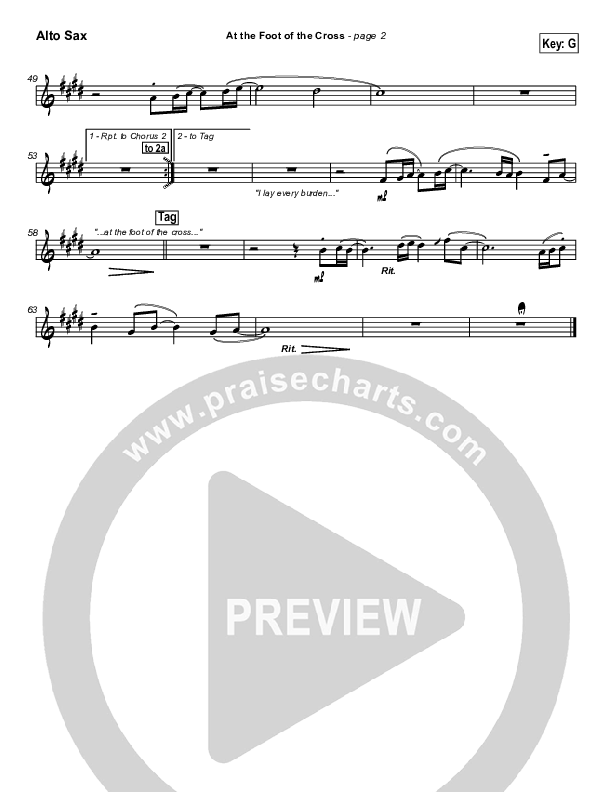 At The Foot Of The Cross Alto Sax (Don Moen)