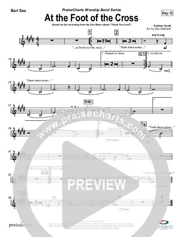 At The Foot Of The Cross Bari Sax (Don Moen)