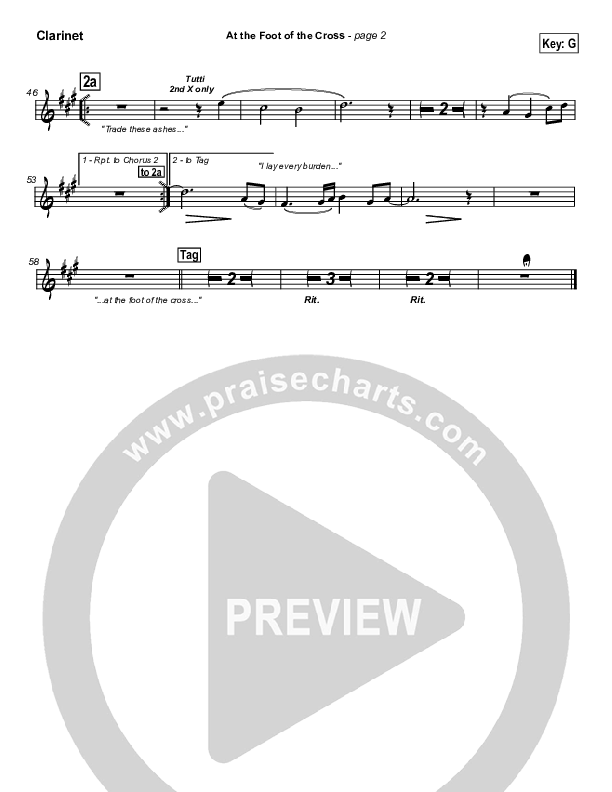 At The Foot Of The Cross Clarinet (Don Moen)