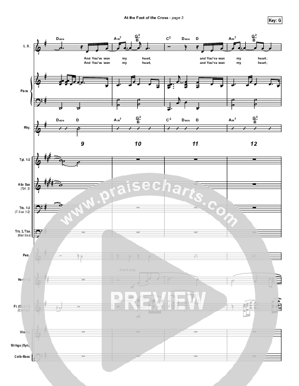 At The Foot Of The Cross Conductor's Score (Don Moen)