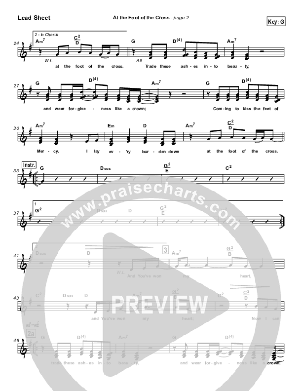 At The Foot Of The Cross Lead Sheet (Don Moen)