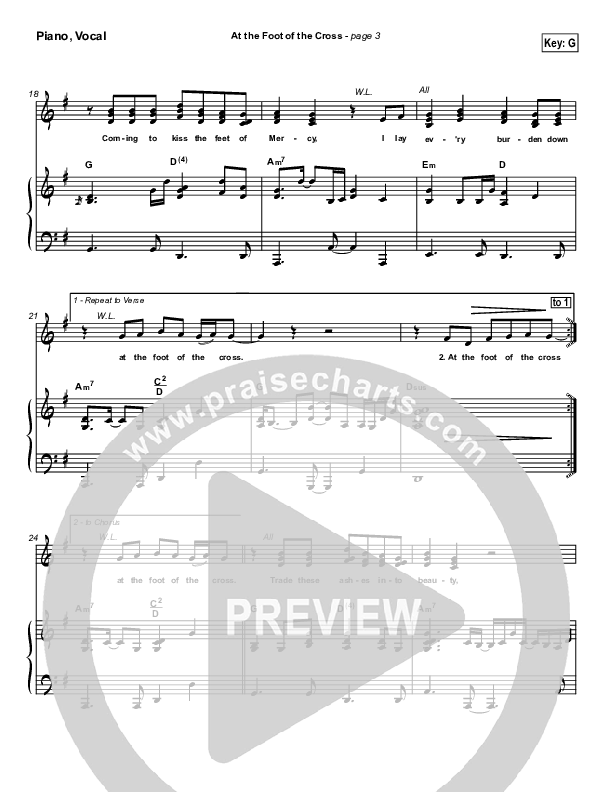 At The Foot Of The Cross Piano/Vocal (Don Moen)