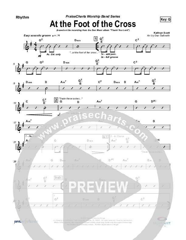 At The Foot Of The Cross Rhythm Chart (Don Moen)
