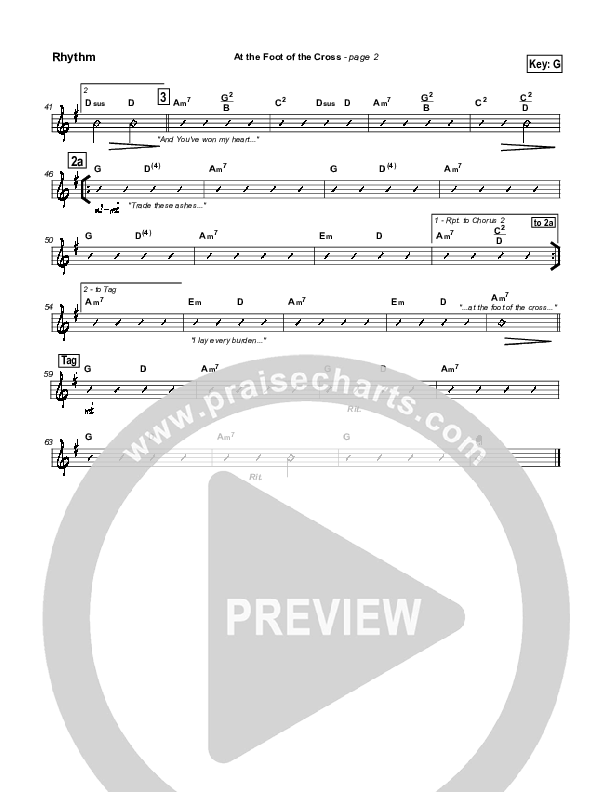 At The Foot Of The Cross Rhythm Chart (Don Moen)