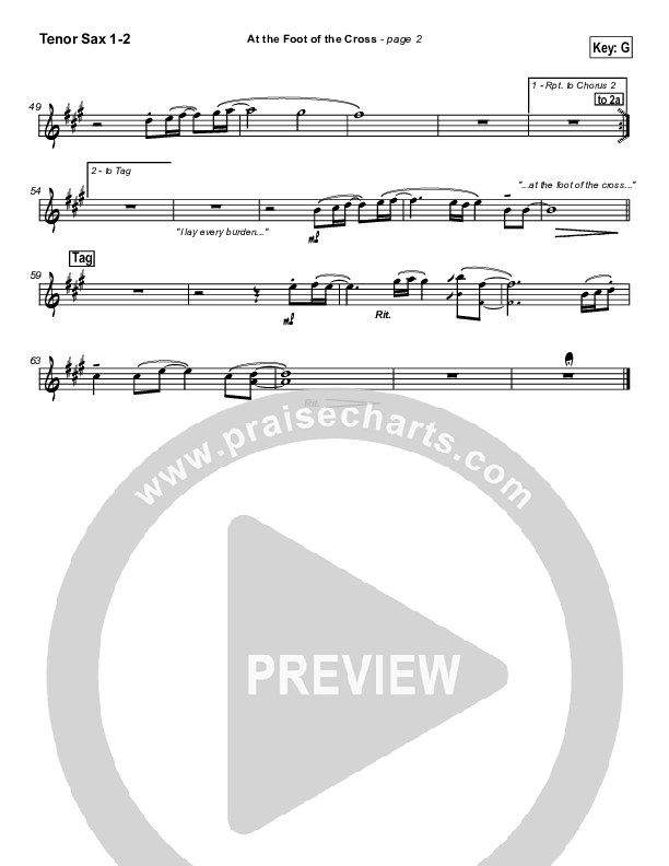 At The Foot Of The Cross Tenor Sax 1/2 (Don Moen)